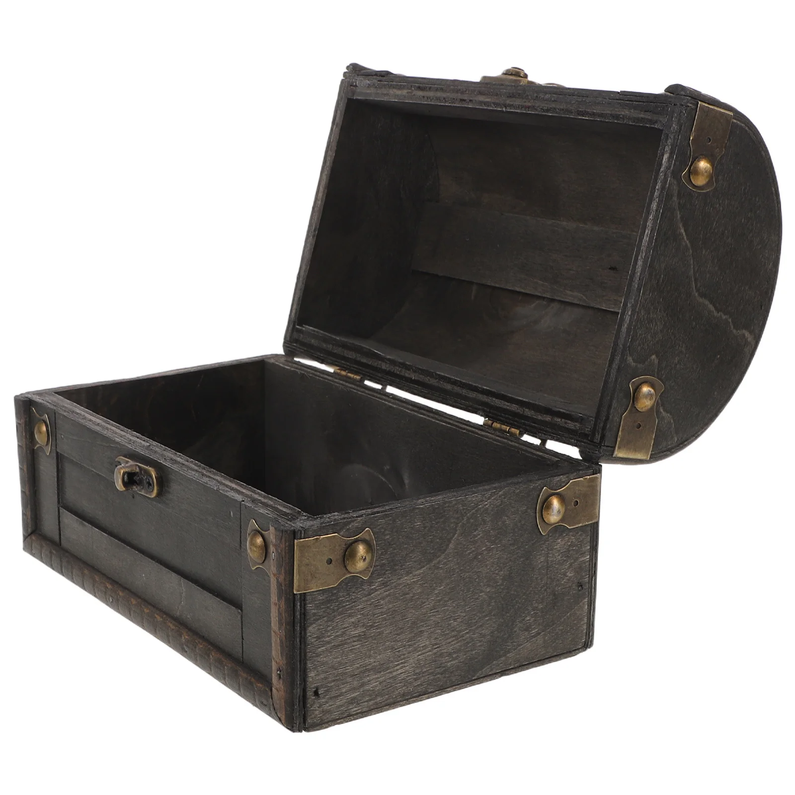 

Vintage Jewelry Box Wooden Treasure Chest Small Keepsake Case For Women Retro Ring Container Trinket Storage Organizer