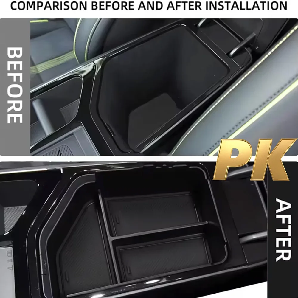 Für KIA EV6 2021 2022 2023 2024 LHD ABS Auto-Armlehnen-Aufbewahrungsbox Mittelkonsolen-Organizer-Ablage Auto-Zubehör – Detail 3