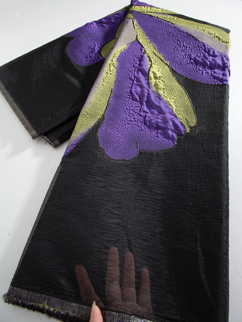 Brocade Jacquard Tull Lace Fabrics Latest Nigerian Damask Lace Fabrics Lace for Sewing Women Dress High Quality, 2.5Yards 4361