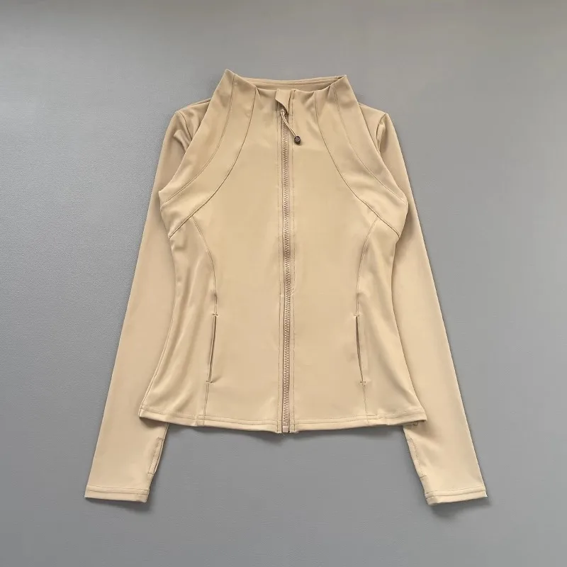 Fitness women's outdoor running zipper quick drying clothes sports jackets quick drying elastic yoga jackets