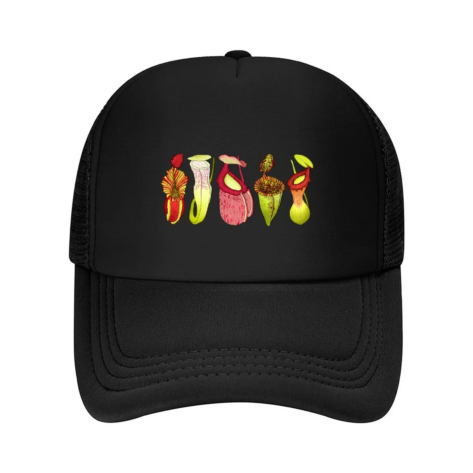 

Five Carnivorous Nepenthes Pitcher Plants on Dark Green Baseball Cap luxury caps Golf Hat Winter hat derby hat Women Men's