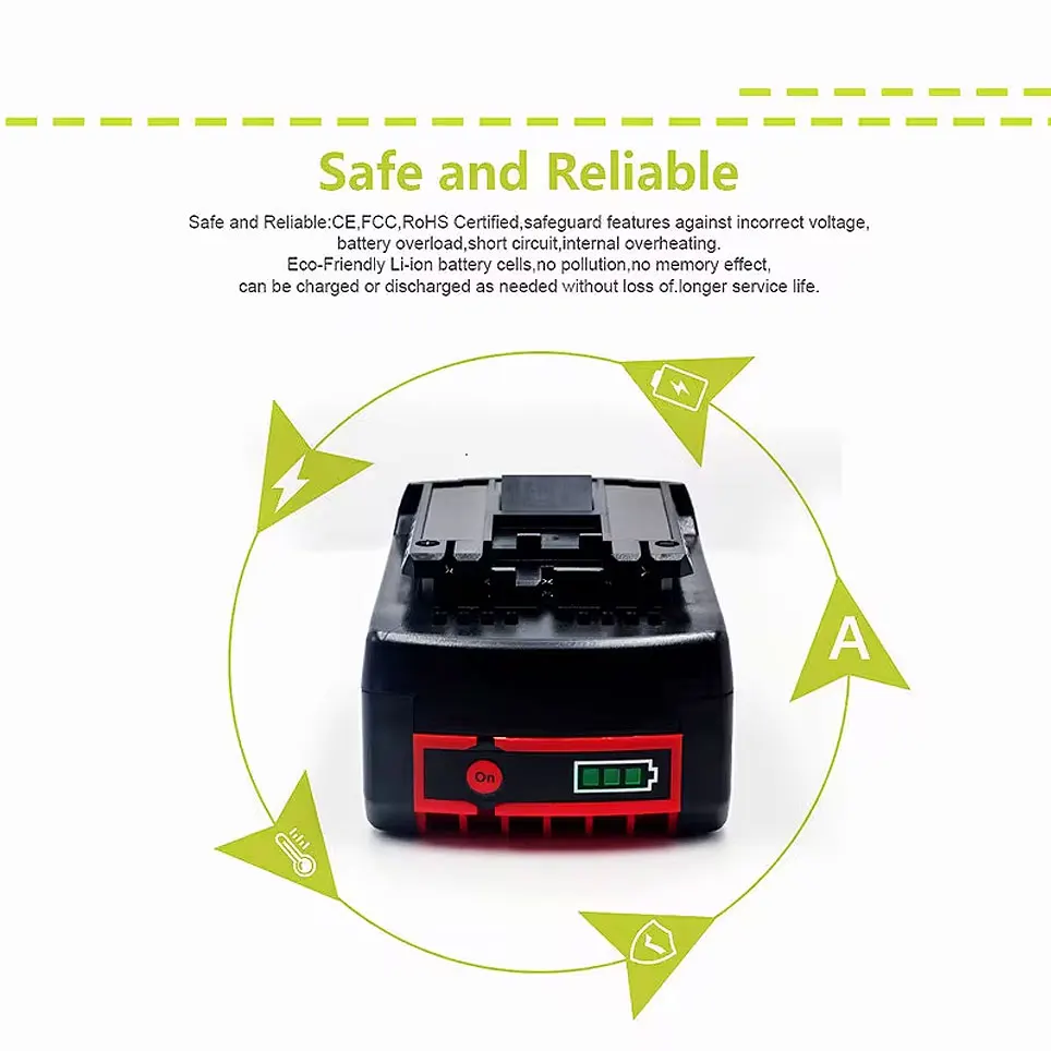 Rechargeable Battery for Bosch Power tool 14.4V 6.0Ah for GBH GDR GSR 1080 DDS180 BAT614G Replacement Li-ion Battery Charger Set