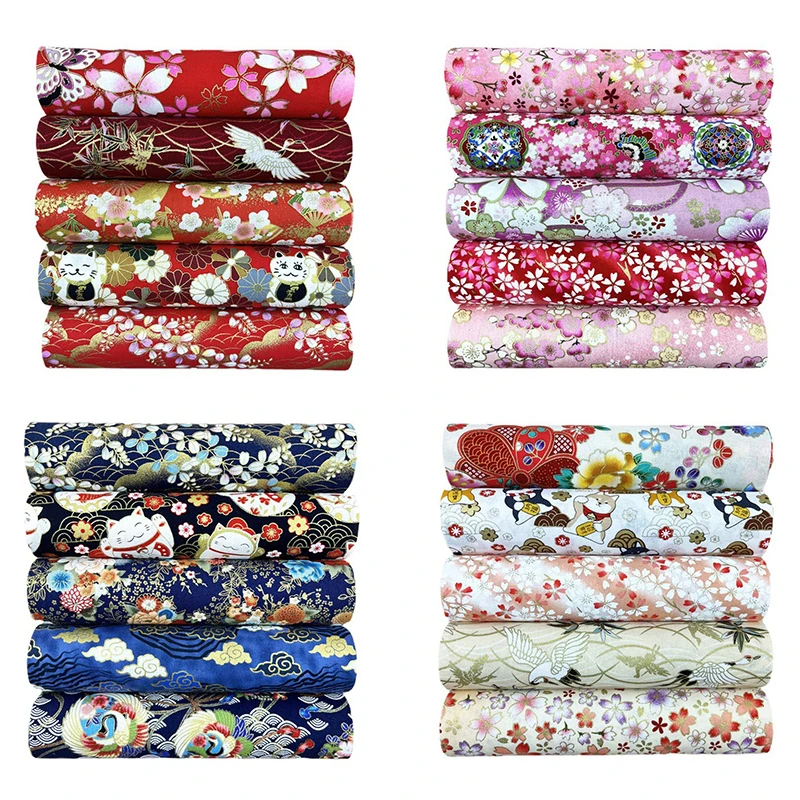 Japanese Printed Cotton Fabric Printed Patchwork Fabric Quilting Material For Clothes Sewing Crafts Bags Needlework Accessories