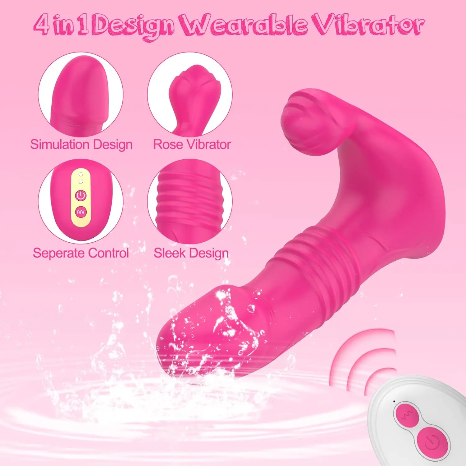 APP Bluetooth Control Thrusting Vibrator for Women Clitoris Stimulator G Spot Massager Wearable Dildo Panties Sex Toys for Adult