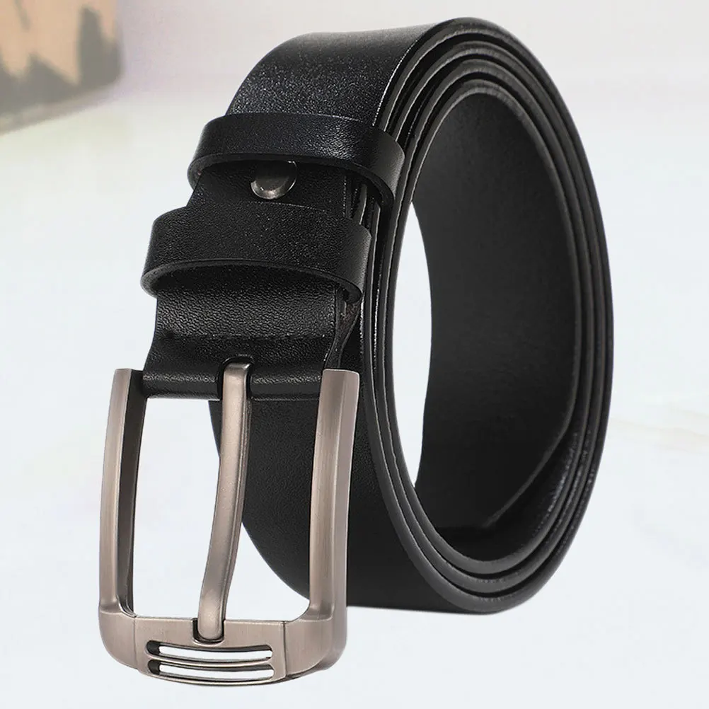 

1pc Adjustable For Men Black 130Cm Pin Buckle Casual Business Waist Strap For Men Casual Belt Belt