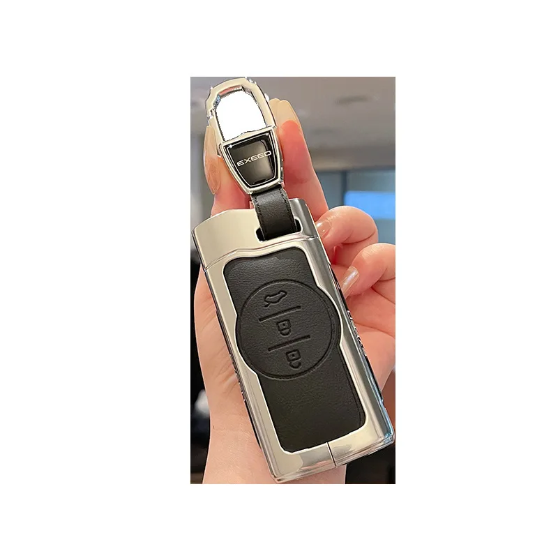 

Premium Zinc Alloy Key Cover Case for Exeed Lingyun/Wind TXL/Lanyue VX/Tiggo 7 (2024) - Protective Key Fob Shell Key Bag Chain