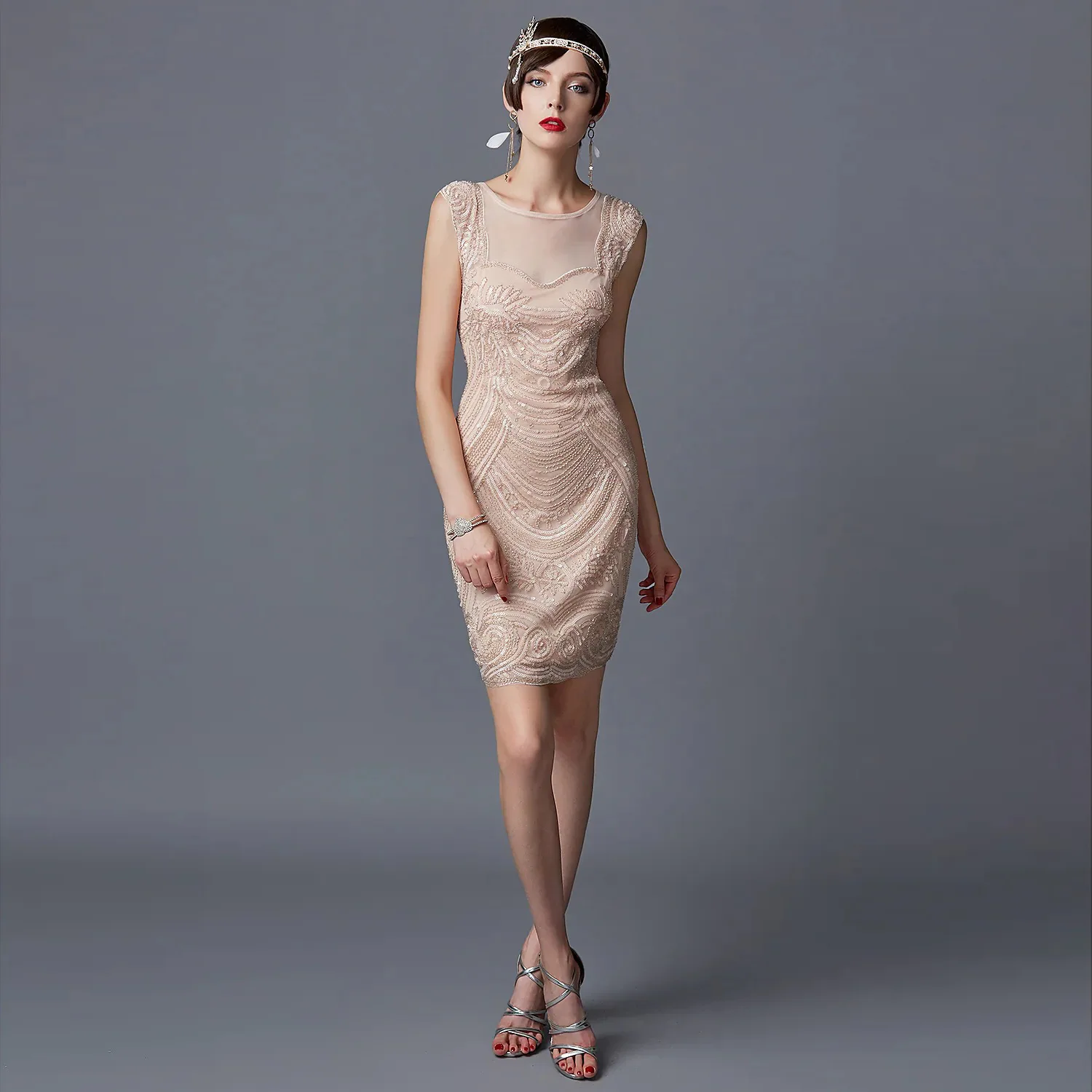 iny Sequin Evening Dr Bal See stoere Gatsby-kostuum Par Bar Outfit Traditioneel dameskostuum Stage Performance