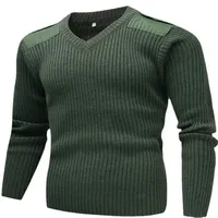 NEW M-3XL Sweater Men Jersey Knitted Pullover Winter Wool Patch Vintage Green O-Neck Knitwear Cold Jerséis Mens Clothing