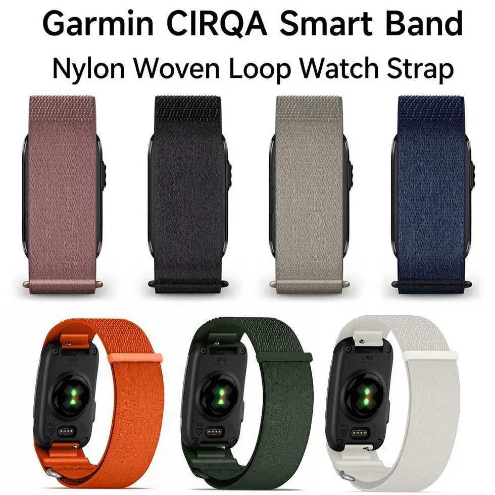 Image of Nylon-Armband für Garmin CIRQA Smart Band Sport-Fitness-Tracker, Verstellbare Gewebte Schlaufenbänder für Männer & Frauen