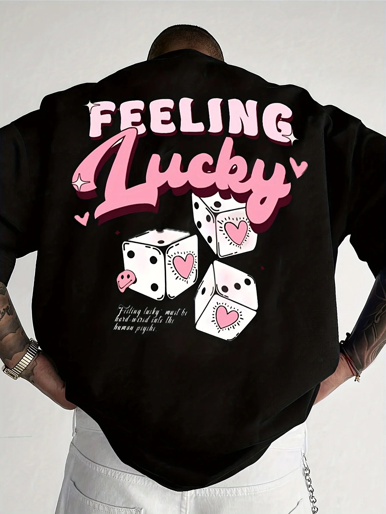 

Новинка 2023 года, летняя мужская удобная и дышащая футболка с круглым вырезом и принтом «Dice Love», уличный топ в уличном стиле