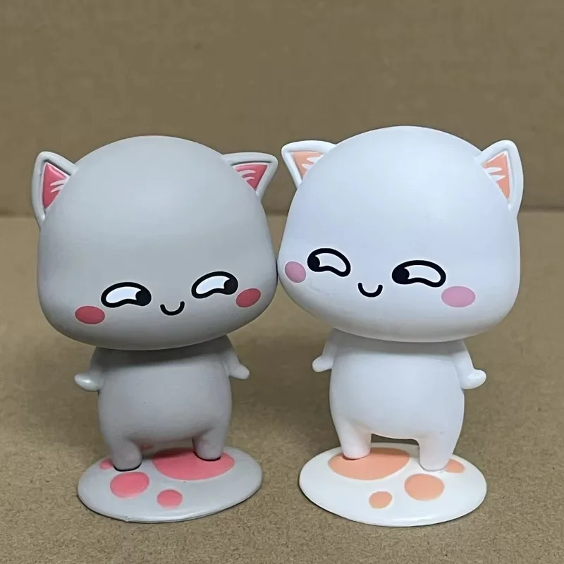 Anime Mitao Cat 1th Blind Box Q Version Peach Cat Model Doll Kawaii Pvc Figures Collectible Decoration Room Decoration Toy Gift