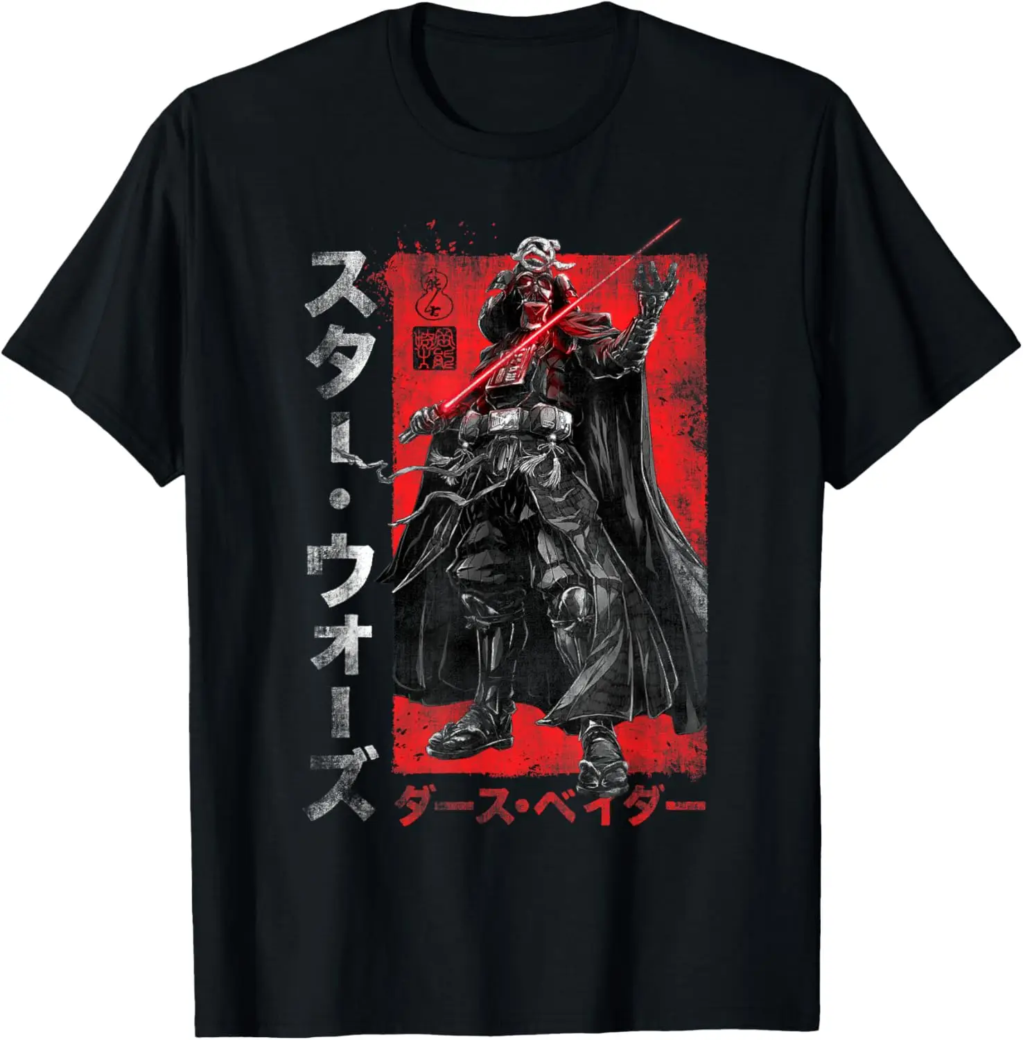 Star Wars Visions Samurai Vader Reach T-ShirtSummer Men 100% Cotton Casual High Street Oversized Loose Breathable T Shirts