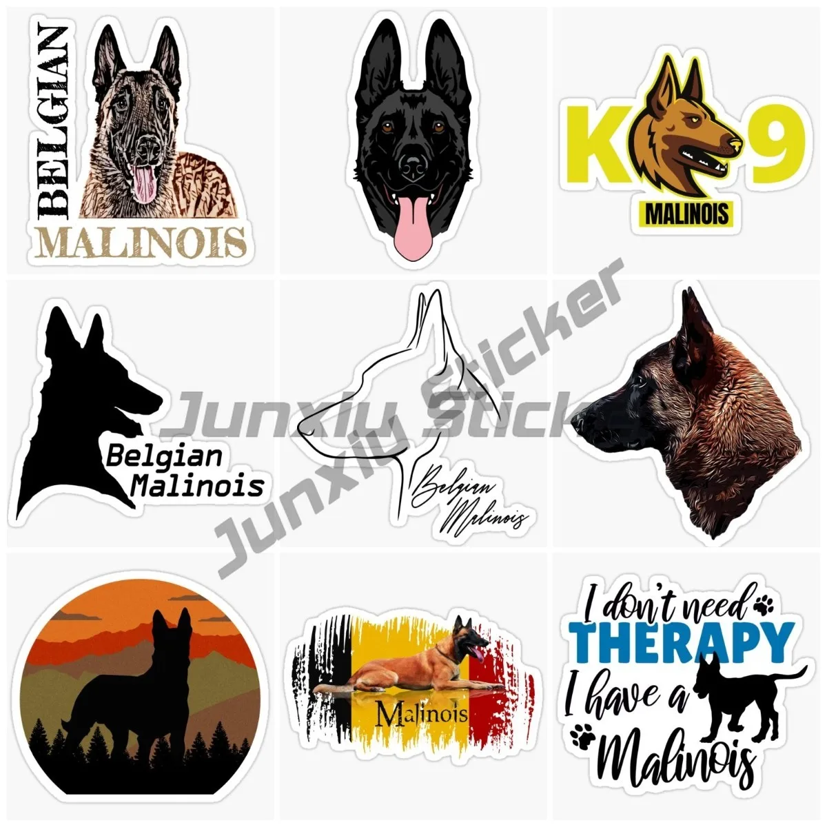 

Belgian Malinois Vinyl Autohesion Decal Car Stickers for Window Wall Pet Dog Cool and Creative