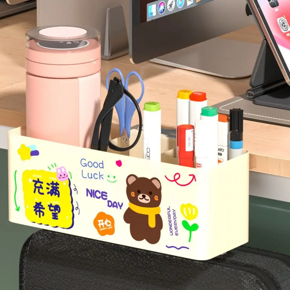 New Hanging Tableside Storage Box Large Capacity With Hooks Storage Rack Cup Holder Desktop