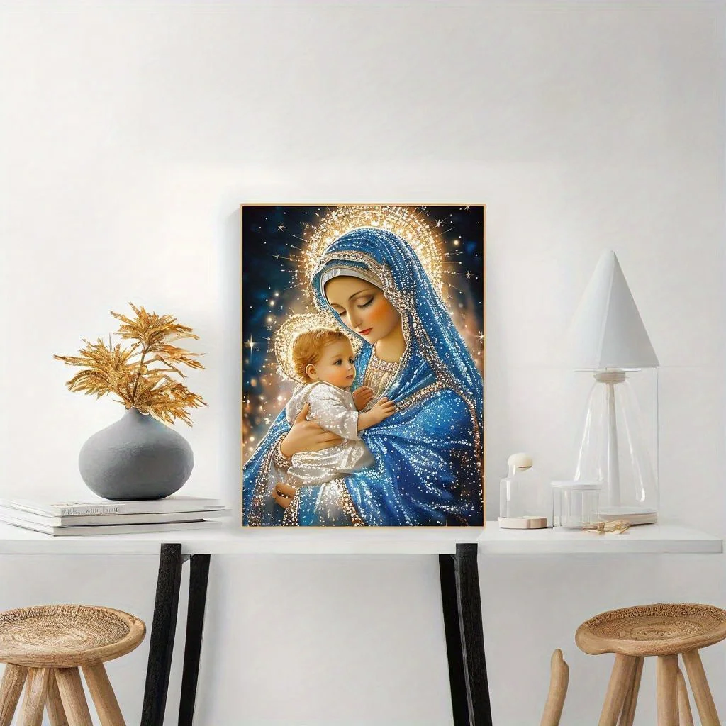 500/1000pcs Adult Jigsaw Puzzle  , Virgin Mary Holding Baby Jesus Puzzles for Gameroom Bedroom Livingroom Gift Challenging Game