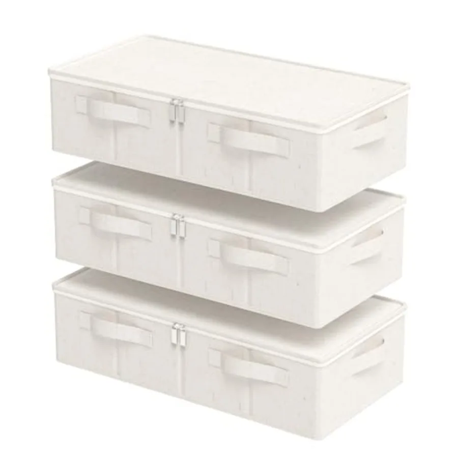 

Underbed Storage Box Organizer Foldable Under Bed Clothes Bags Container Flat Bins with Lid for Organizing Clothes Sheets Blank
