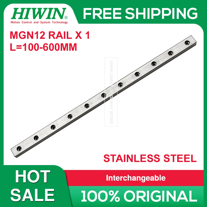 

Stainless Steel HIWIN MGN12 Rail 250mm 270mm 280mm 300mm 320mm 330mm 350mm 370mm 400mm 450mm 500mm 600mm Linear Guide Only