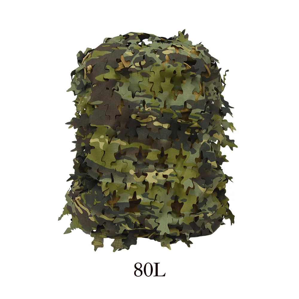 3D Bionic Leaf Shape Disguised Net Rucksackbezug 60L 80L Laser Cut Jagdrucksackbezug Fallschirmjäger – Detail 3
