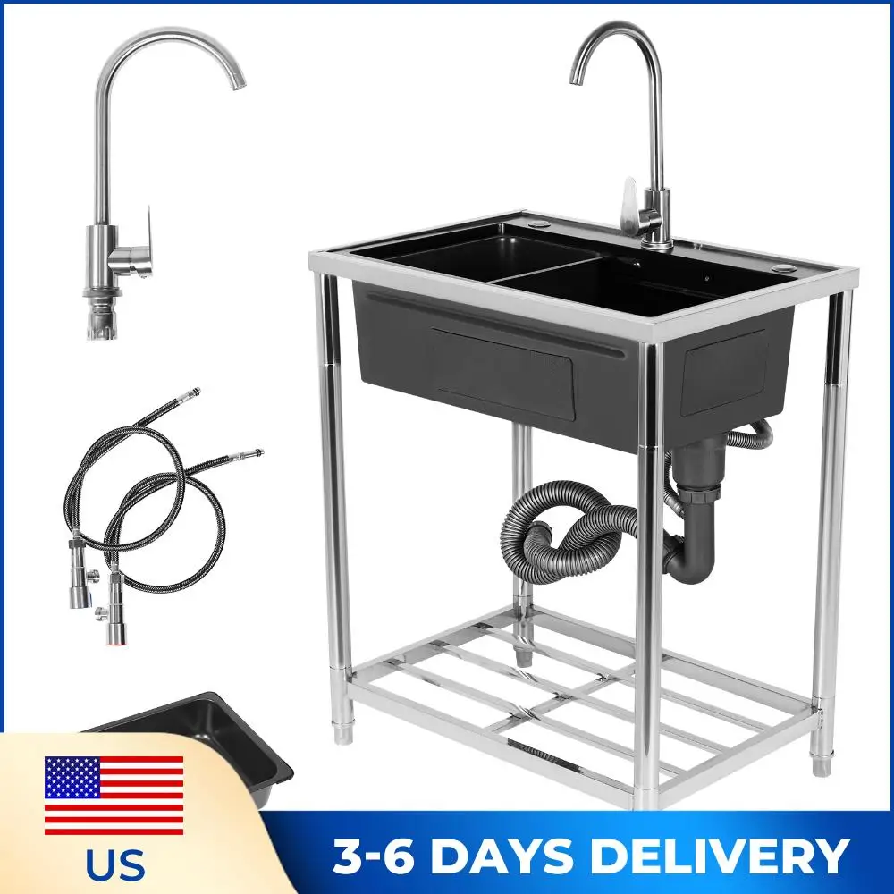 

Регулируемая мойка из нержавеющей стали с одним отсеком, устойчивая к ржавчине, для кухни, ванной комнаты, прачечной