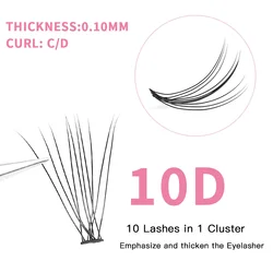 YOUNG LASH DIY 10D Individual Lashes Clusters 10P Natural Soft  Russian Volume Eyelashes Extensions Mix Length Wholesale