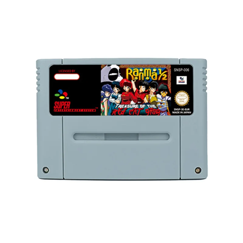 Ranma 1/2 - Treasure of the Red Cat Gang RPG  Game for SNES 16 BitRetro Cart Children Gift