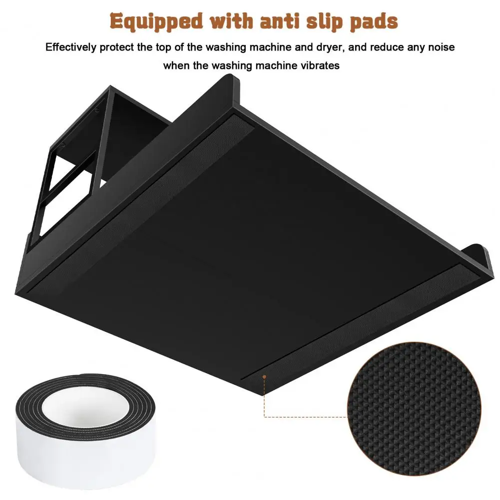 

Столешница для стиральной машины и сушилки 27,5 дюймов с полкой, двухуровневая, с противоскользящими полосами и бортиками