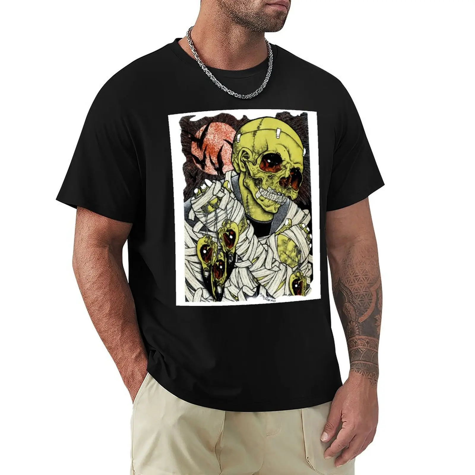 Pushead Birdcatcher T-Shirt Trendy Print Short Sleeve T-Shirt