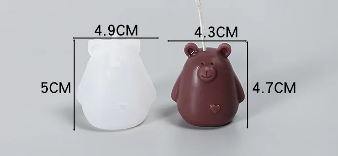 Three-dimensional medvěd plíseň svíčka plíseň pro svíčka vytváření ruční mýdlo plíseň DIY materiál silikon plíseň