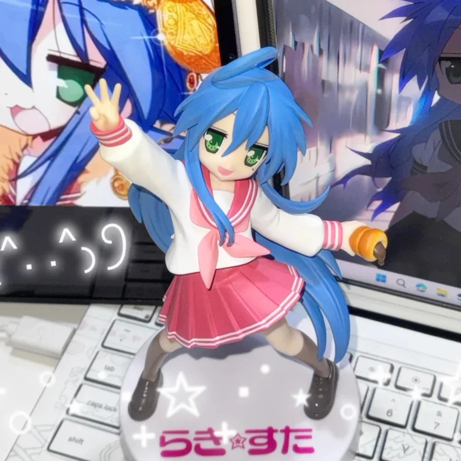 18cm Original Izumi Konata Anime-Figur LuckyStar Izumi Konata Actionfiguren Kawaii Mädchen Figurine PVC Sammlermodell Spielzeug