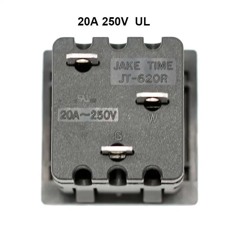 Black 125VAC 250VAC 20A 250V US AC NEMA 6-20R Snap In Receptacle Power Socket