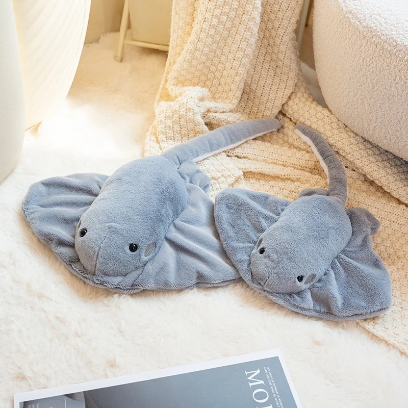 Simulated Animal Ray Fish Plush Toy Mobula Devil Ray Flying Fish Rajiformes Plush Pillow Toy Stuffed Doll Gift