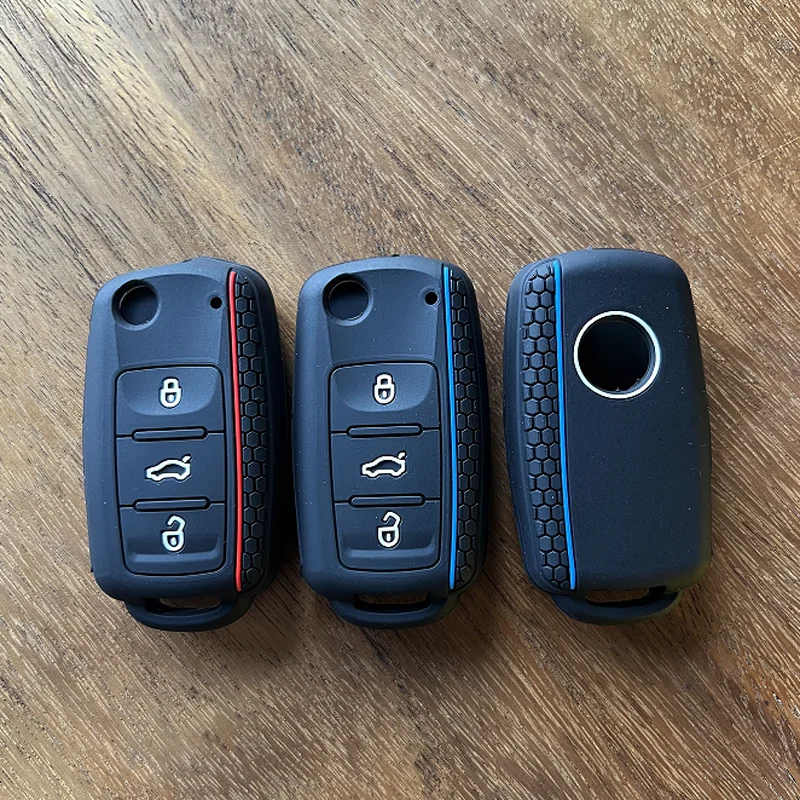 Silikon Remote Key Fob Fall Abdeckung Für SEAT Leon Ibiza Für VW Golf Polo Bora Käfer Tiguan Für SKODA Fabia Superb