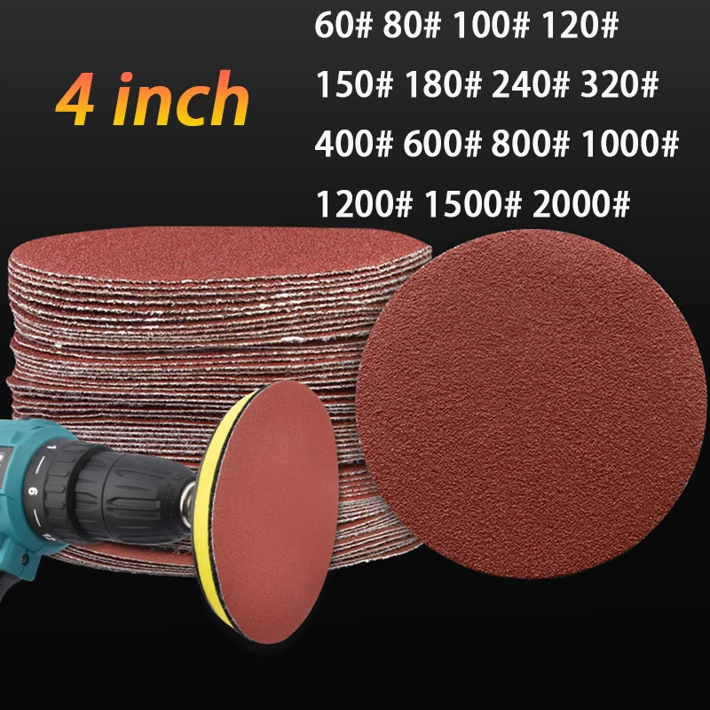 

4 inch Sandpaper Sanding Disc 60-2000 Grit 100mm Self-adhesive Polishing Pad Sanding Paper