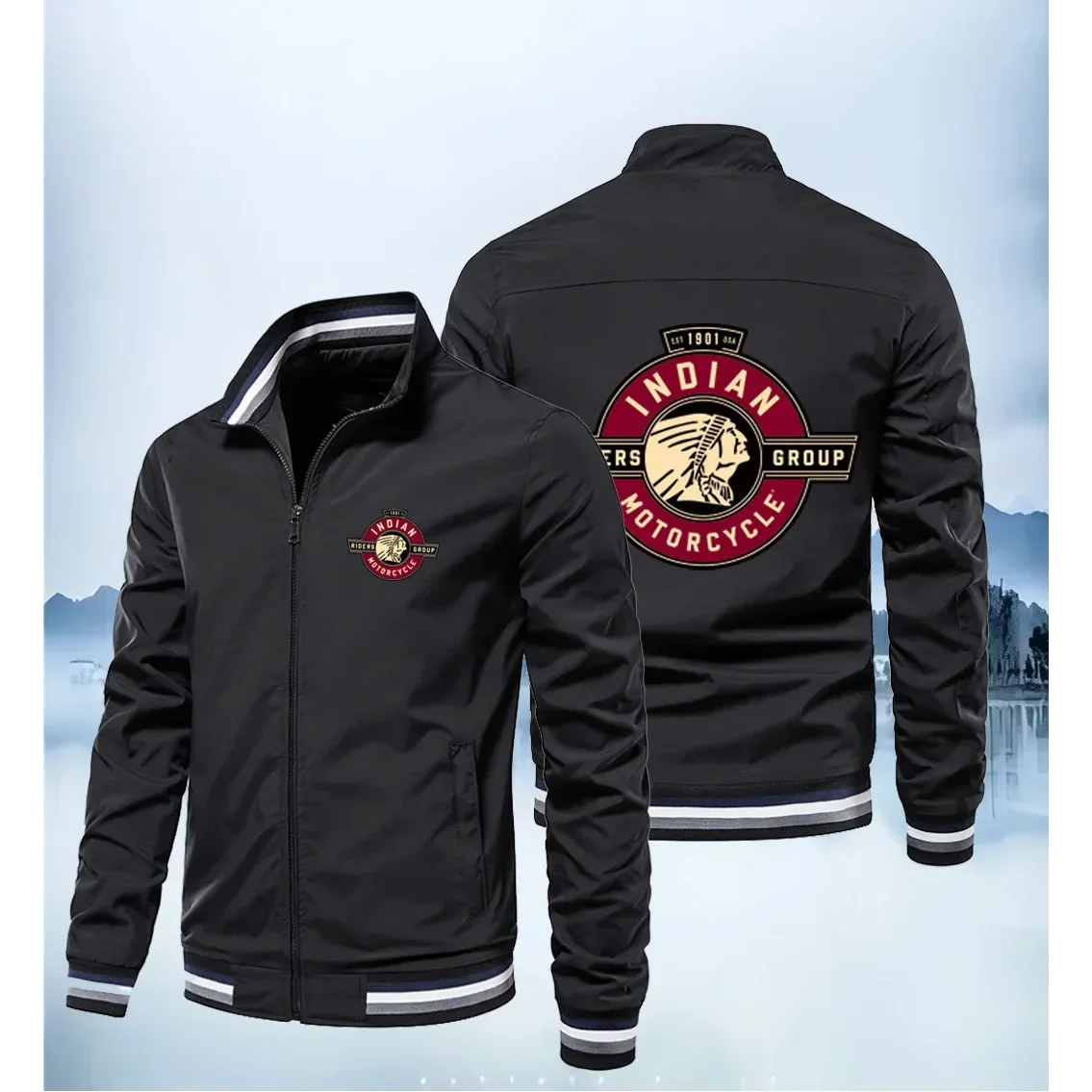 AliExpress 2025 New Style Men's Shirt Windbreaker Jacket with Indian LOGO - Sporty, Casual, Fashionable, for Cycling, Outdoor Activities An