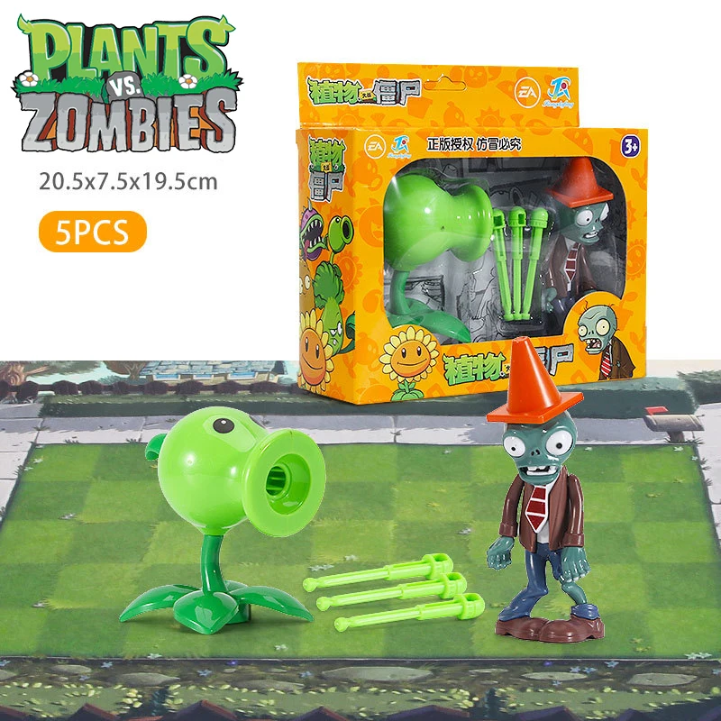 Nuevas plantas vs. Zombies Peashooter Chomper Winter Melon Conehead Zombie juguete set 6 estilos figuras de juego modelo de plástico duro regalo para niño