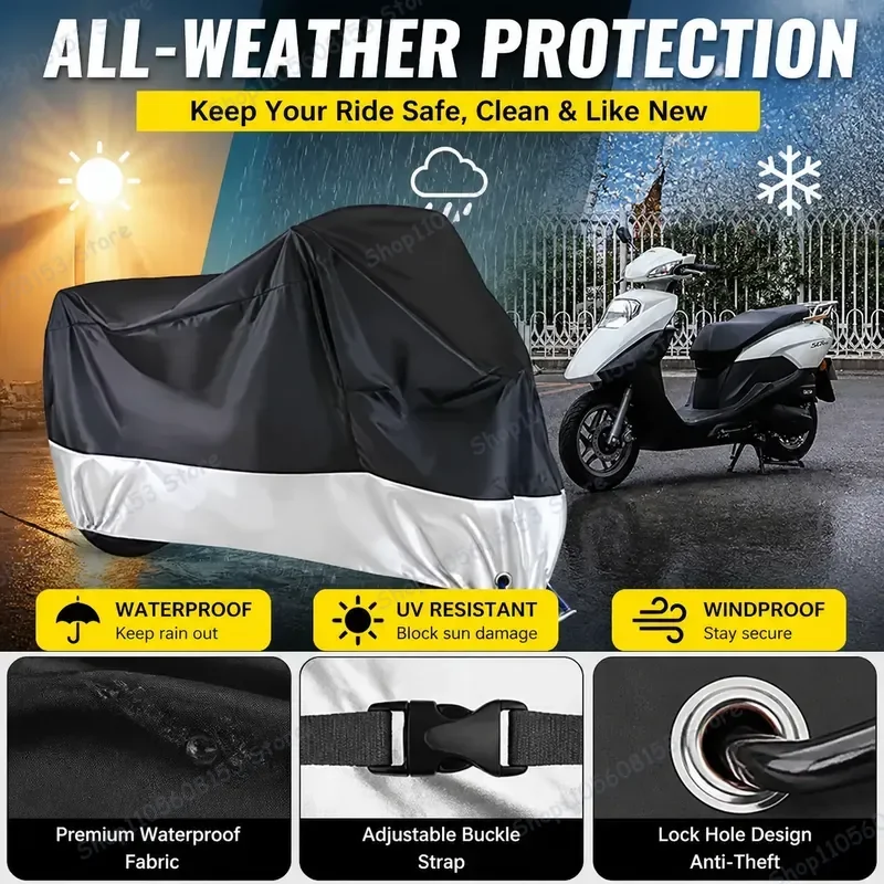 

For Honda SCR-125 Motorcycle Cover Waterproof Dustproof UV Resistant All Weather Outdoor Indoor Scooter Cover Windproof