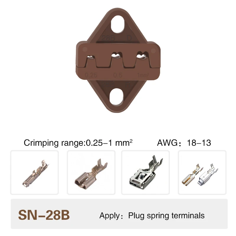 Crimpzange, Crimpbacken-Set, 4mm Schlitzbacken, SN-48BS/58B/02C/2546B/2549/06/X6/06WF/03H, zum Crimpen von Anschlussklemmen verwendet