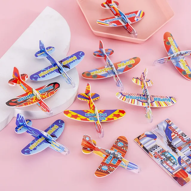 20 szt. Mini-ręcznie wyrzucane samoloty latające szybowce piankowe zabawki do gier do samolotu dla dzieci upominki na przyjęcie urodzinowe wypełniacze pinaty Baby Shower