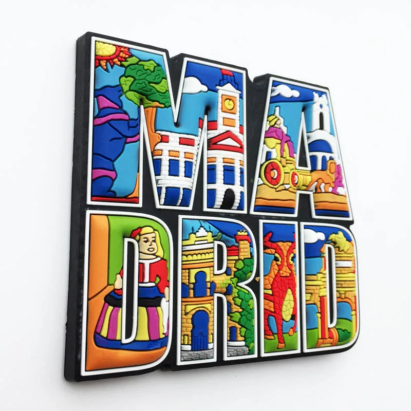 Spain Madrid Barcelona Mallorca Fridge Magnet Creative 3D Letters PVC Magnets for The Refrigerator Magnetic Stickers Home Decor