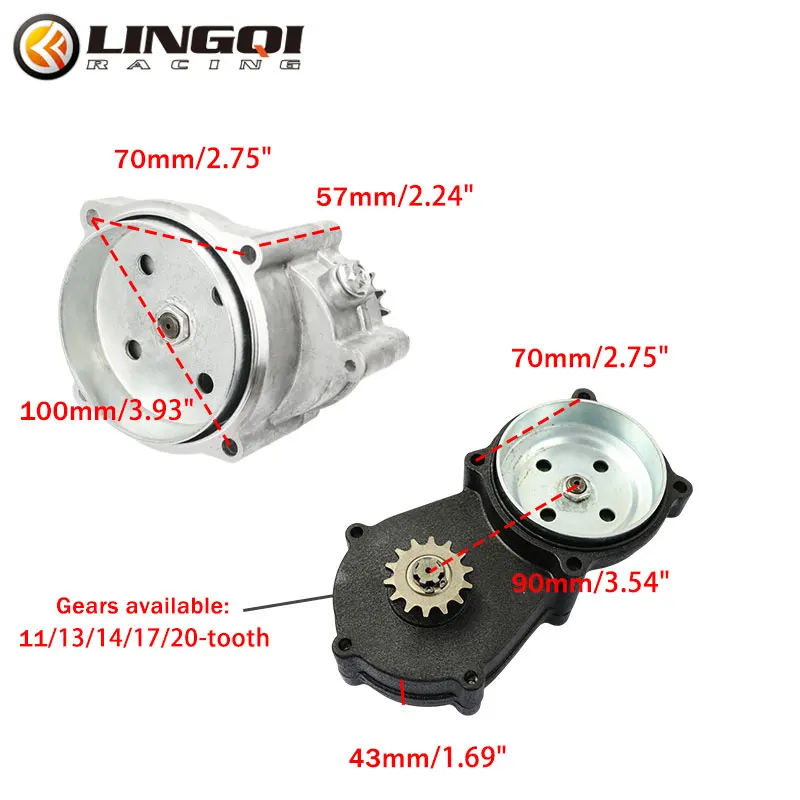 LINGQI Motorcycle Transmission System Clutch Chain Sprocket 11T 13T 14T 17T 20T Drum Gear Box For Mini Pocket Quad Dirt Bike view 3
