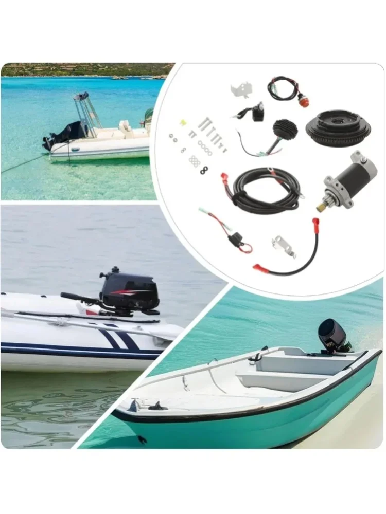 Elektrischer Start-Umrüstsatz für Yamaha 20PS Außenbordmotor - Komplettes Anlasser-Set, für F20/F25 4-Takt-Motoren NEU (Schwarz)