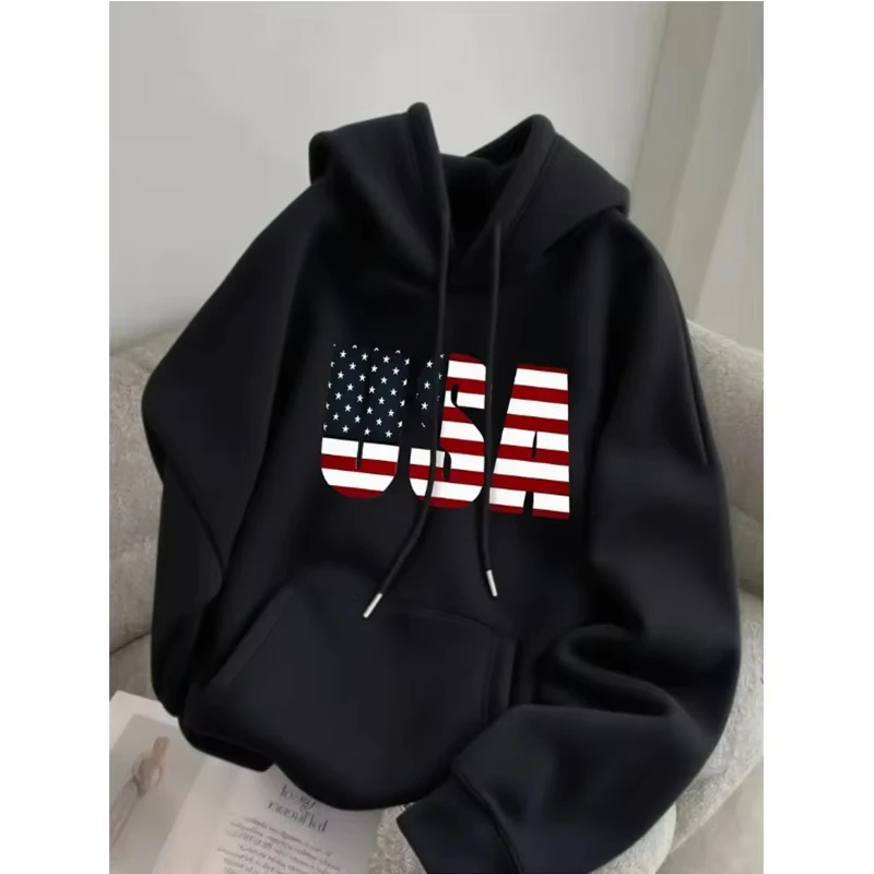 USA Hoodie Women Men, American Flag Patriotic Sweatshirt Pullover Hoodie  winter clothes women hoodies sweatshirt