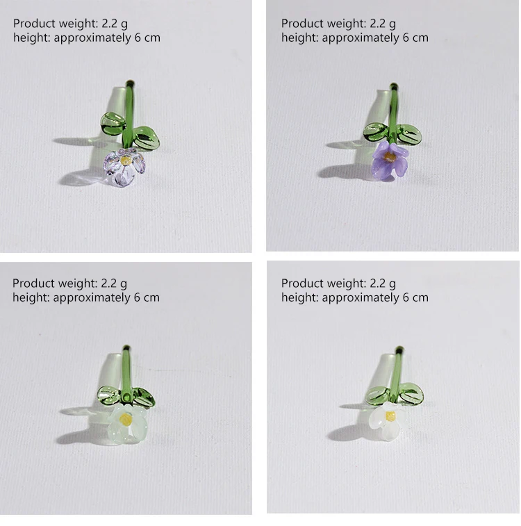 Handgefertigte Glas-Blumen, Glas-Simulationsstrauß, Frisches Blumenarrangement, Desktop-Dekoration mit Ewigen Blumen – Detail 8