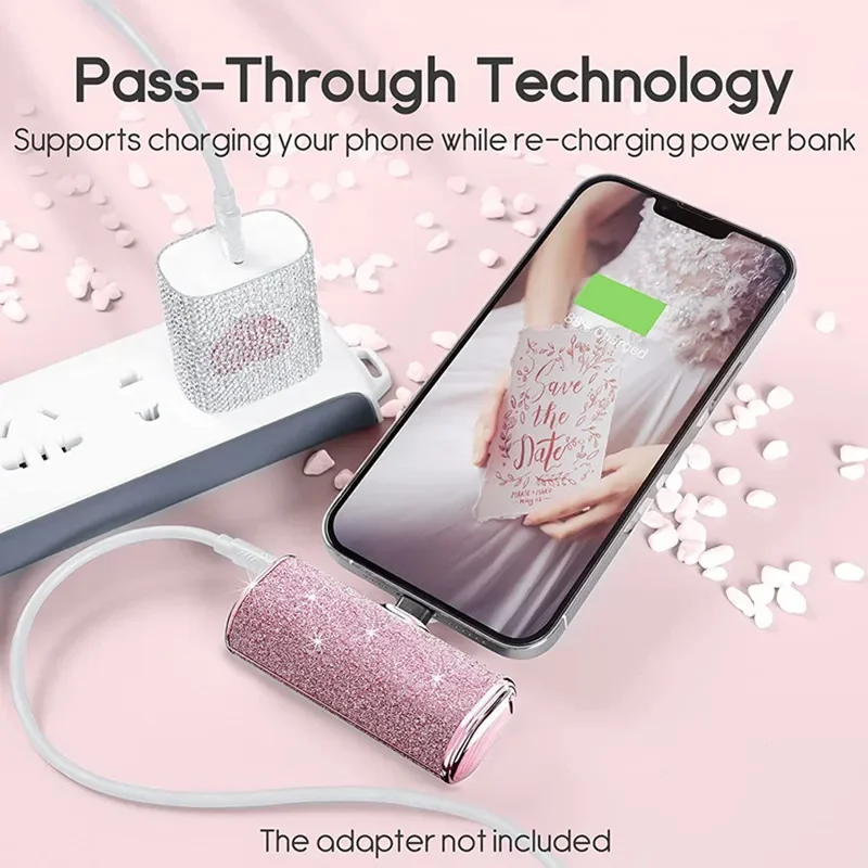 Power Bank Shiny Diamond Fashion High Quality 5000mAh Portable Charger Mobile Power Bank Power Banks Fast Charging