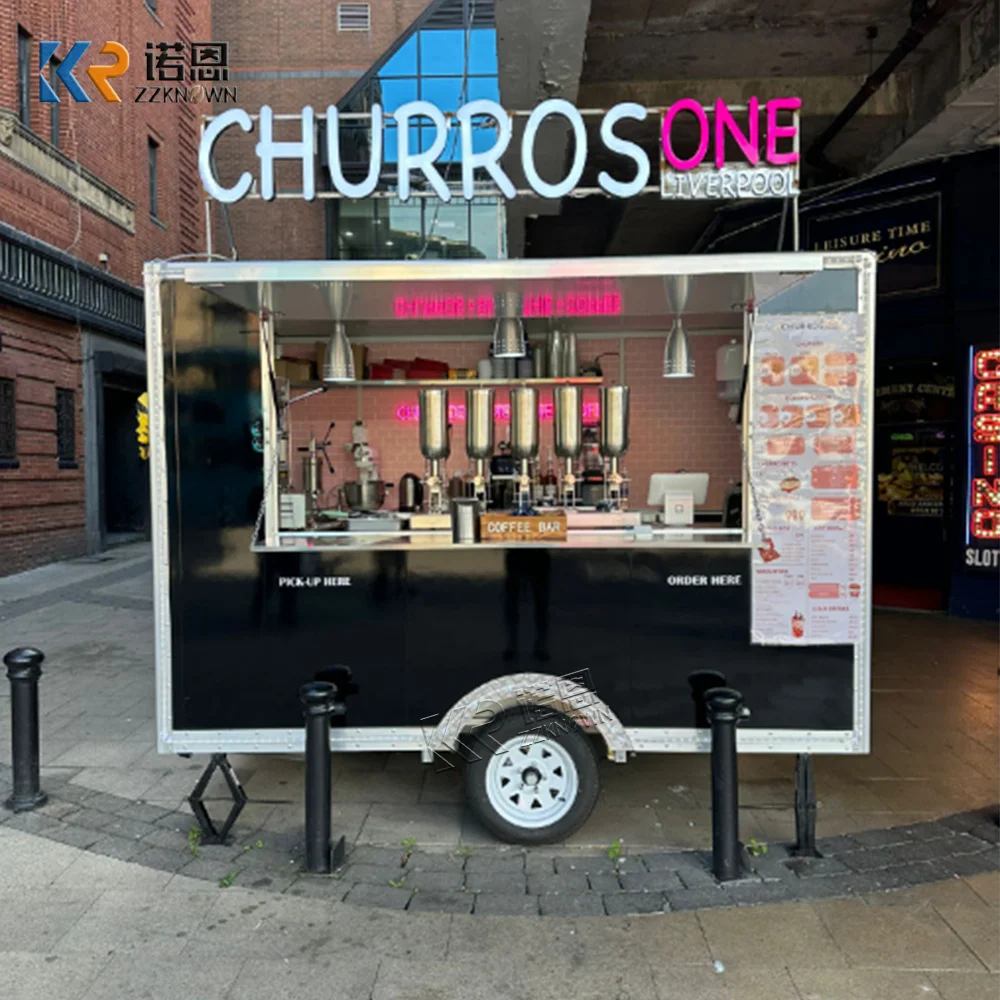 

Прицепной мобильный фудтрак-пекарня, фудтрак для гамбургеров, полностью оборудованный фудтрак-прицеп с холодильником