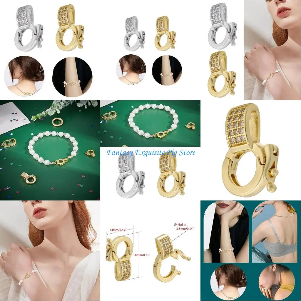 مشبك بكفالة قابل للتبديل، مشبك معدني على شكل قلادة، لصنع المجوهرات بالخرز #1