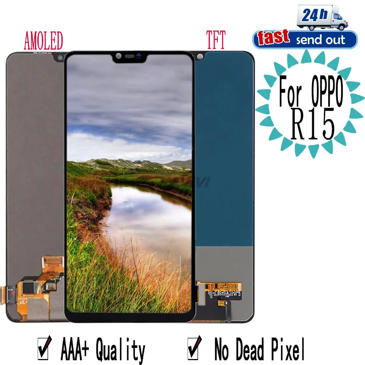 

6.28" R15 AMOLED For OPPO R15 LCD Display Touch Screen Digitizer Assembly Replacement For OPPO R15