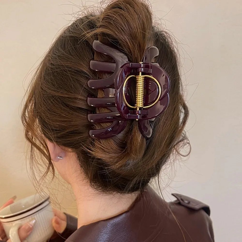 

Personalized French Style Pumpkin Hair Claw Funny Cute Hair Grab Large Temperament Shark Clip Daily