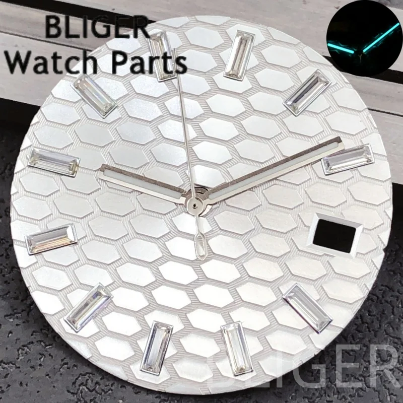 BLIGER 29 มม.ผู้ชาย Land ประเภทเพชร Index นาฬิกามือชุด Lume Rose Gold/Gold Mark Fit NH35 NH36 การเคลื่อนไหว 3 O 'นาฬิกาวันที่