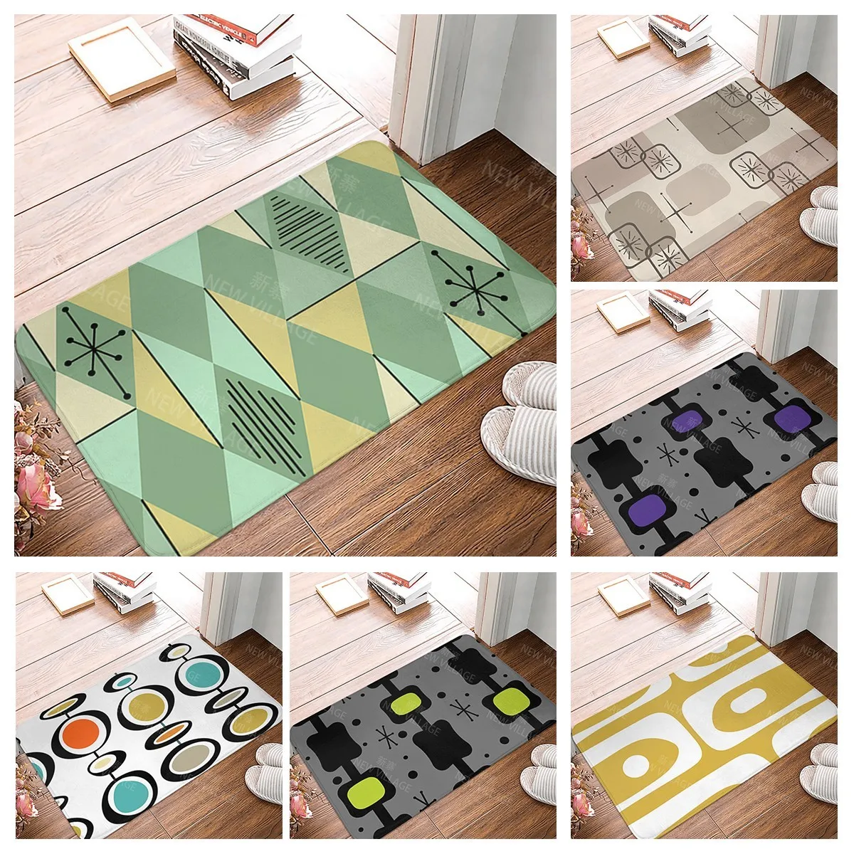 Anti-slip Bath Mat Bathroom Small Rug Shower Mat Home Decor Door Mat Kitchen Bedroom Entrance Room Mats boho abstract morandi